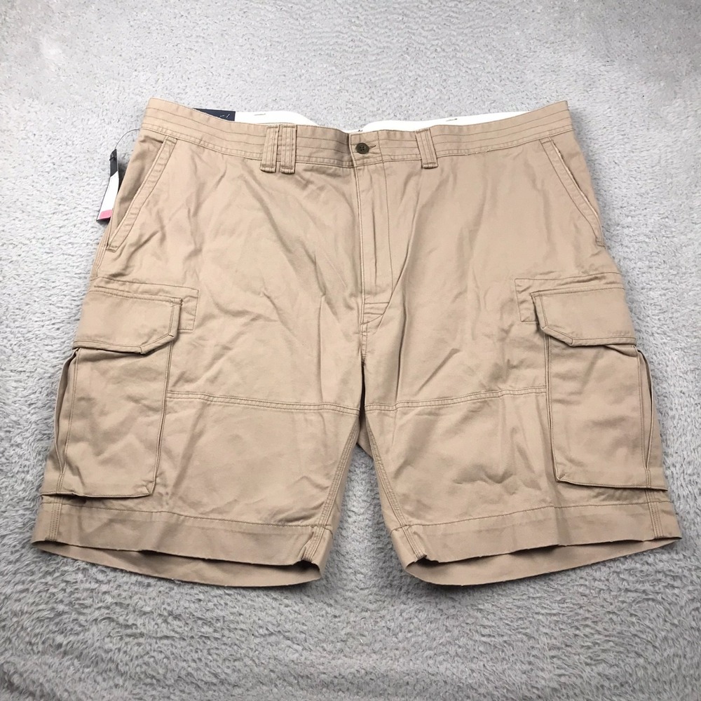 Polo Ralph Lauren Cargo Shorts Mens 50B Khaki Cotton Drawstring 10" Chino NEW